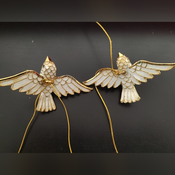 Vintage Dillard's Collectible Cloisonne Ornament Bird Set - Picture 5 of 13